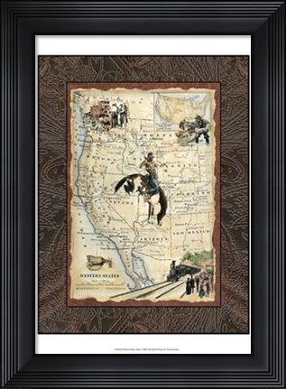 Framed Western States Map Print
