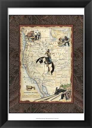 Framed Western States Map Print