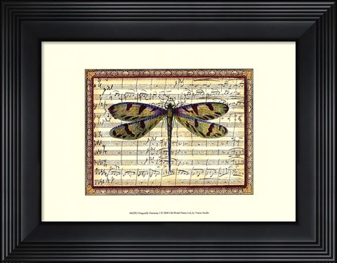 Framed Dragonfly Harmony I Print