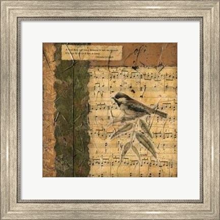 Framed Bird Melody I Print