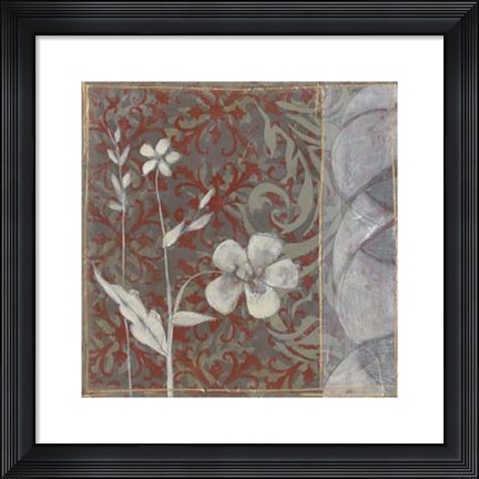 Framed Taupe and Cinnabar Tapestry I Print
