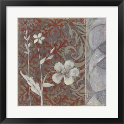 Framed Taupe and Cinnabar Tapestry I Print