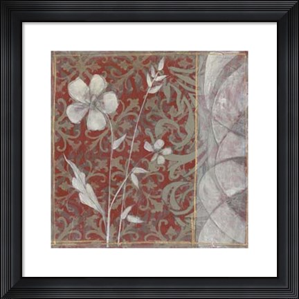 Framed Taupe and Cinnabar Tapestry II Print