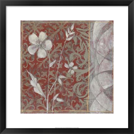 Framed Taupe and Cinnabar Tapestry II Print