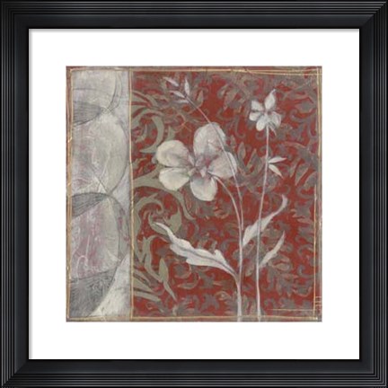 Framed Taupe and Cinnabar Tapestry III Print
