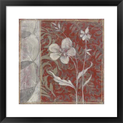 Framed Taupe and Cinnabar Tapestry III Print