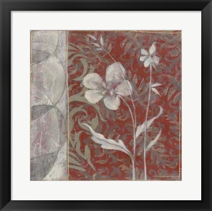 Framed Taupe and Cinnabar Tapestry III Print