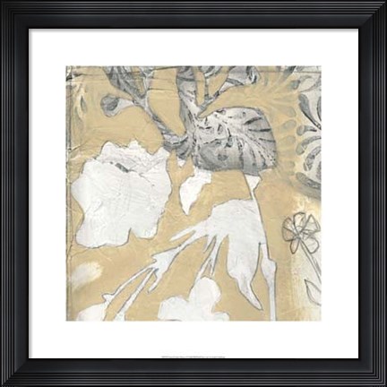 Framed Neutral Garden Abstract I Print