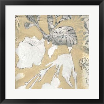 Framed Neutral Garden Abstract I Print