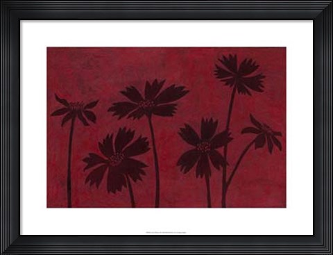 Framed Scarlet Silhouettes II Print