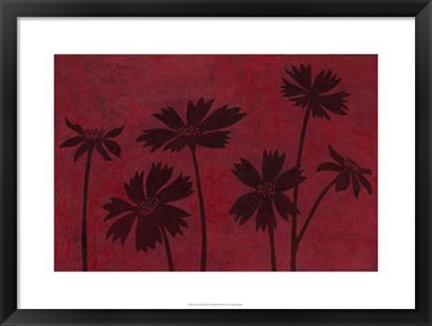 Framed Scarlet Silhouettes II Print