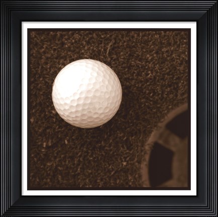 Framed Sepia Golf Ball Study I Print