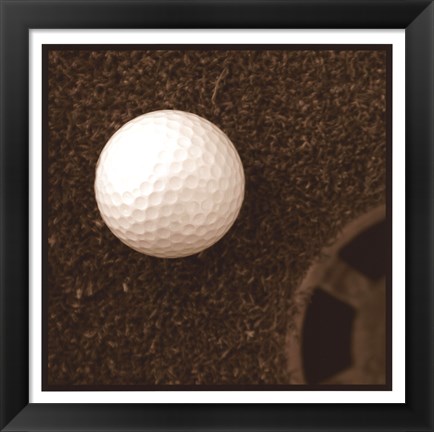 Framed Sepia Golf Ball Study I Print