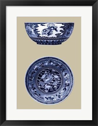 Framed Porcelain in Blue and White I Print