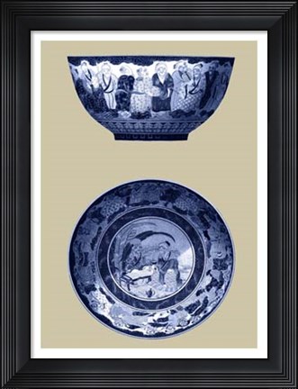 Framed Porcelain in Blue and White II Print