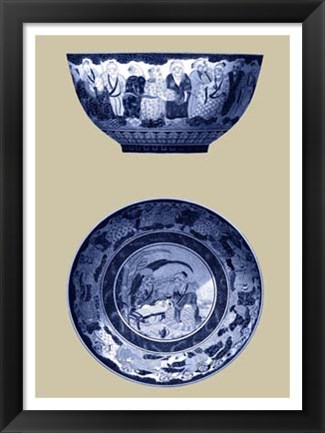 Framed Porcelain in Blue and White II Print