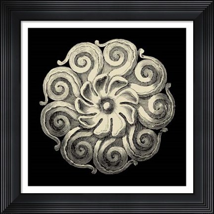 Framed Black and Tan Rosette I Print
