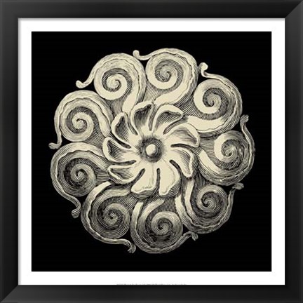 Framed Black and Tan Rosette I Print