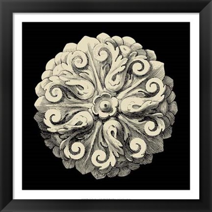 Framed Black and Tan Rosette II Print