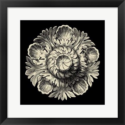 Framed Black and Tan Rosette III Print