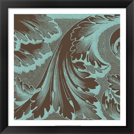 Framed Azure Acanthus I Print