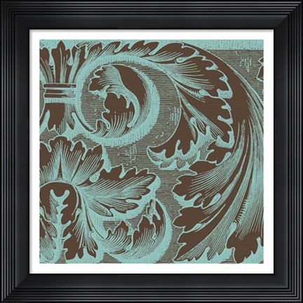 Framed Azure Acanthus II Print