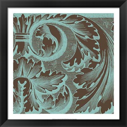 Framed Azure Acanthus II Print