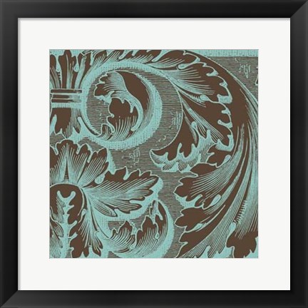 Framed Azure Acanthus II Print
