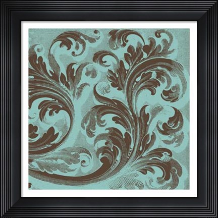Framed Azure Acanthus III Print