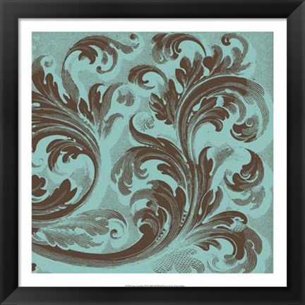 Framed Azure Acanthus III Print