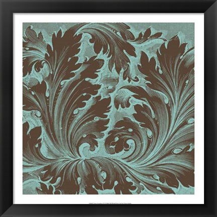 Framed Azure Acanthus IV Print