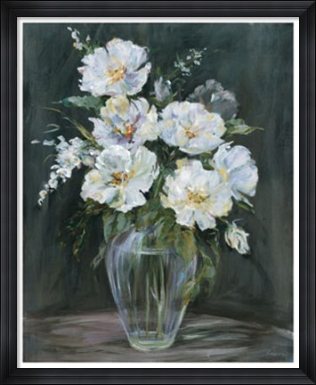 Framed Silver Flowers Print