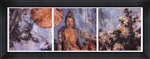 Framed Guanyin Triptypch Print
