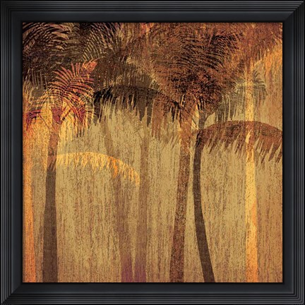 Framed Sunset Palms I Print