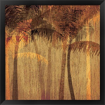 Framed Sunset Palms I Print