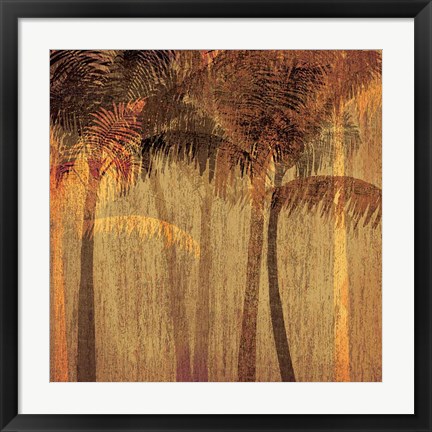 Framed Sunset Palms I Print