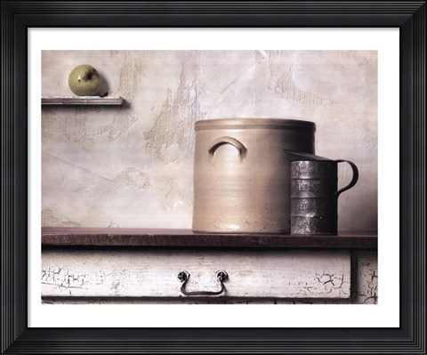Framed Crock and Apple Print