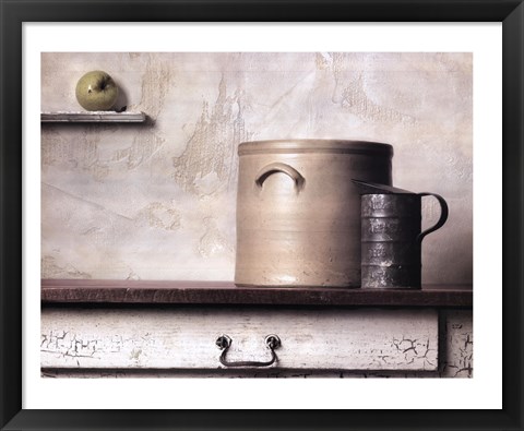 Framed Crock and Apple Print