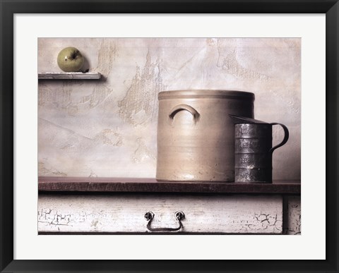 Framed Crock and Apple Print