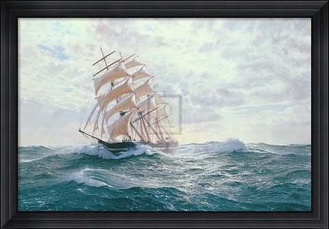 Framed 'Macquarie' Sydney Bound, With Singing Shrouds And Humming Backstays Print