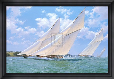 Framed Lulworth Racing Britannia and Westward of Cowes Print