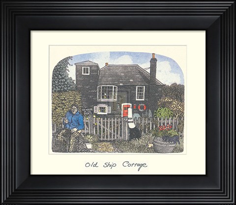 Framed Old Ship Cottage Print
