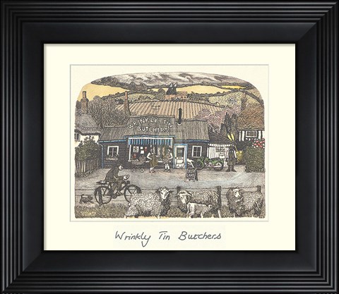 Framed Wrinkly Tin Butchers Print