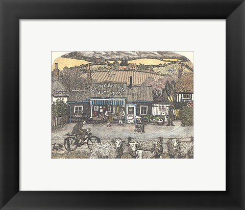 Framed Wrinkly Tin Butchers Print