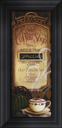 Framed Coffee Shop Menu Print