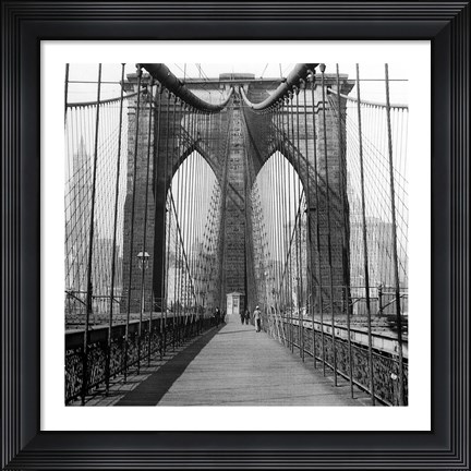 Framed Brooklyn Bridge, Sunday AM Print