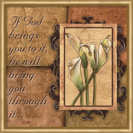 Framed Tuscan 4 PatchIf God brings you to it Print