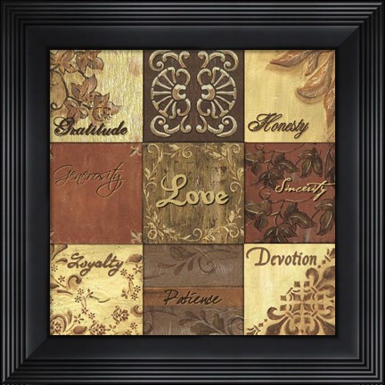 Framed Natural PatchworkLove Print