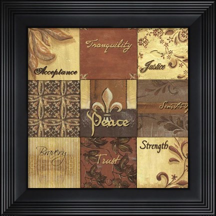 Framed Natural PatchworkPeace Print