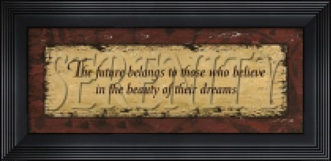 Framed Antique RedThe future belongs/Serenity Print